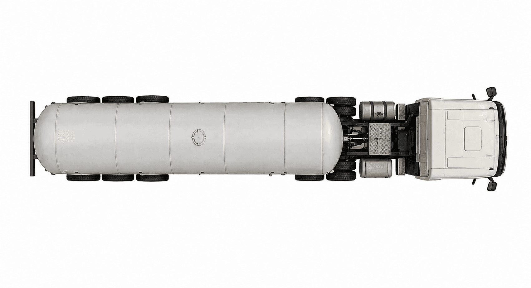 Vista aérea do caminhão Scania R 450 placa BRA2E19